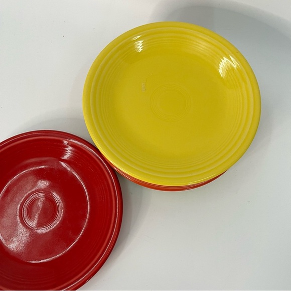 Fiesta Ware 7" LOT OF 6 Salad Bread Plate Red Orange Green - Picture 3 of 7